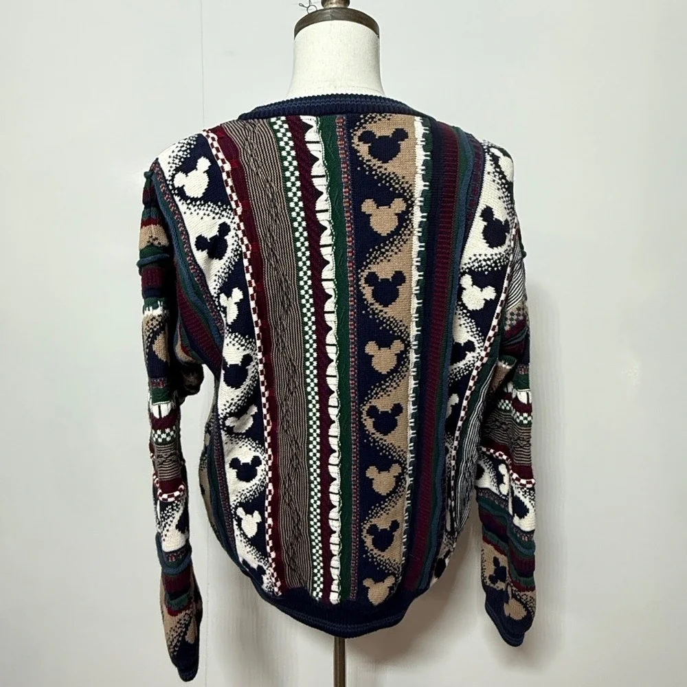 Vintage Mickey Mouse Sweater Mens‎ Large Coogi Style 3D Knit Disney Store